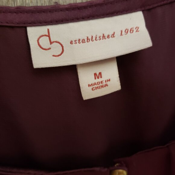 Dressbarn M Top Blouse Purple Mixed Media Stretch Pleated Satin Sleeveless Women - Picture 4 of 6